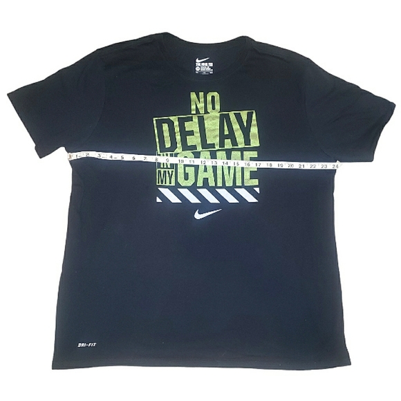 The Nike Tee Dri-Fit Athletic Cut No Delay In My Game Graphic Black T-Shirt XXL - Picture 10 of 11
